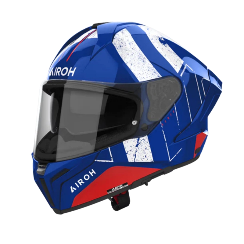 CASCO PARA MOTO AIROH MATRYX SCOPE LIGHT AZUL/ROJO BRILLO - 1