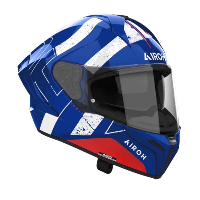 CASCO PARA MOTO AIROH MATRYX SCOPE LIGHT AZUL/ROJO BRILLO - 2