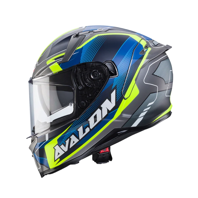 CASCO PARA MOTO CABERG AVALON X OPTIC MATT GREY/BLUE/YELLOW FLUOR - 2