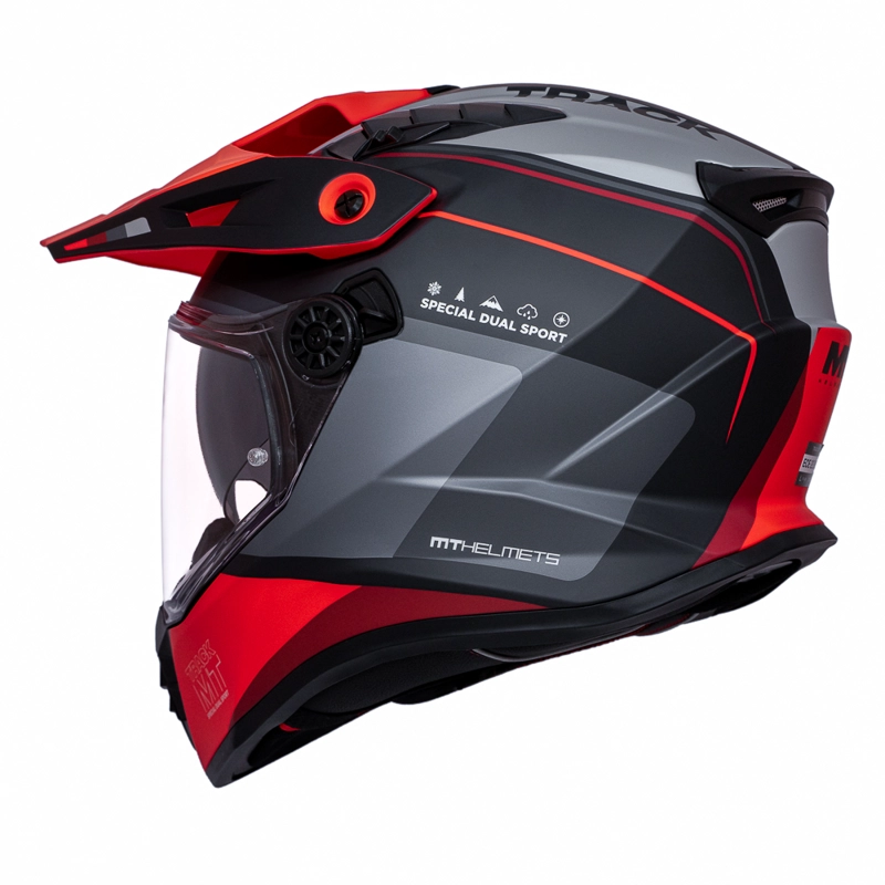 CASCO PARA MOTO MT TRACK SV HS218 ARIES B5 ROJO MATE - 2
