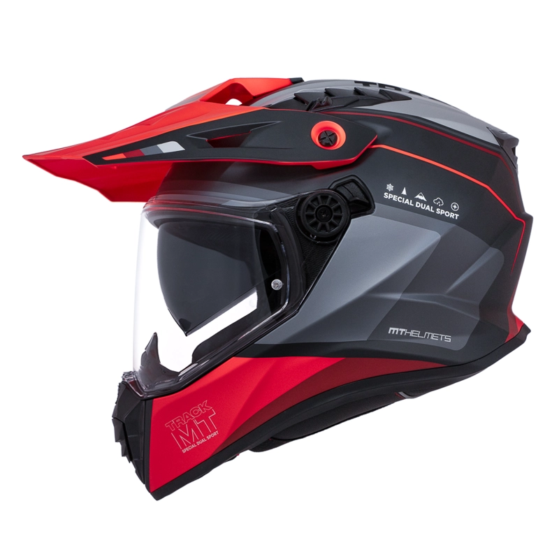 CASCO PARA MOTO MT TRACK SV HS218 ARIES B5 ROJO MATE - 3