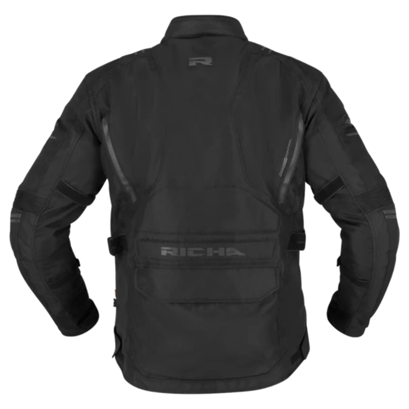 CHAQUETA DE MOTO RICHA INFINITY 3 NEGRA  IMPERMEABLE CON PROTECCIONES - 3