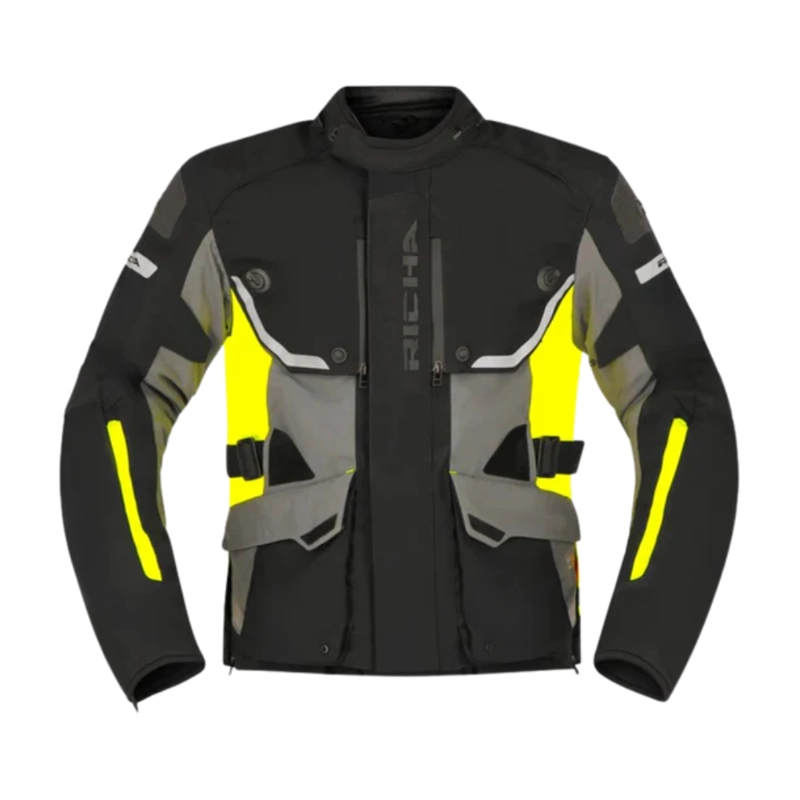 CHAQUETA DE MOTO RICHA INFINITY 3 PRO AMARILLO - IMPERMEABLE CON PROTECCIONES - 2