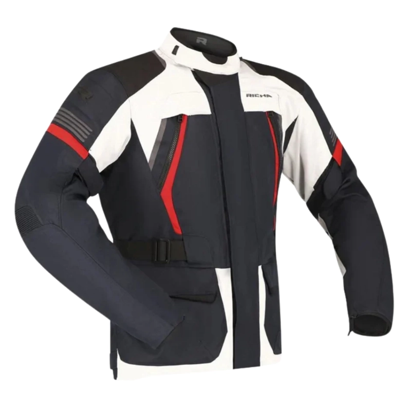 CHAQUETA PARA MOTO RICHA  PHANTOM 3 AZUL NAVY/ROJO - 1