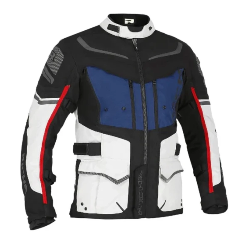 CHAQUETA PARA MOTO RICHA INFINITY 2 ADVENTURE GRIS CLARO/AZUL/ROJO - 1