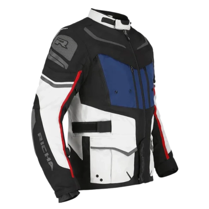 CHAQUETA PARA MOTO RICHA INFINITY 2 ADVENTURE GRIS CLARO/AZUL/ROJO - 2