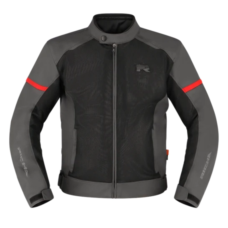 CHAQUETA PARA MOTO RICHA AUYAN IMPERMEABLE GREY/RED - 2