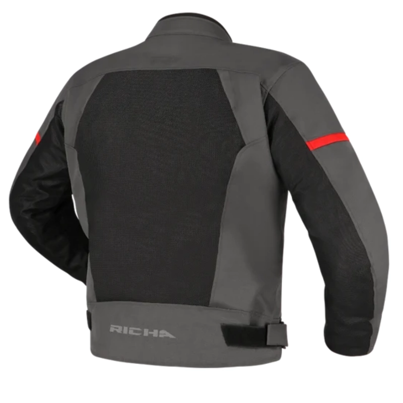 CHAQUETA PARA MOTO RICHA AUYAN IMPERMEABLE GREY/RED - 3