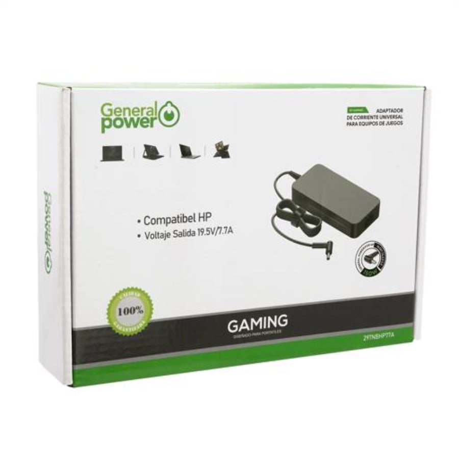 CARGADOR PARA NOTEBOOK GAMER COMPATIBLE CON HP 19.5V 7.7A GENERAL POWER - 4
