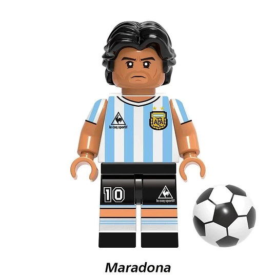 SET FIGURAS DEL FUTBOL PACK MESSI RONALDO PELE MARADONA BLOQUES - 1