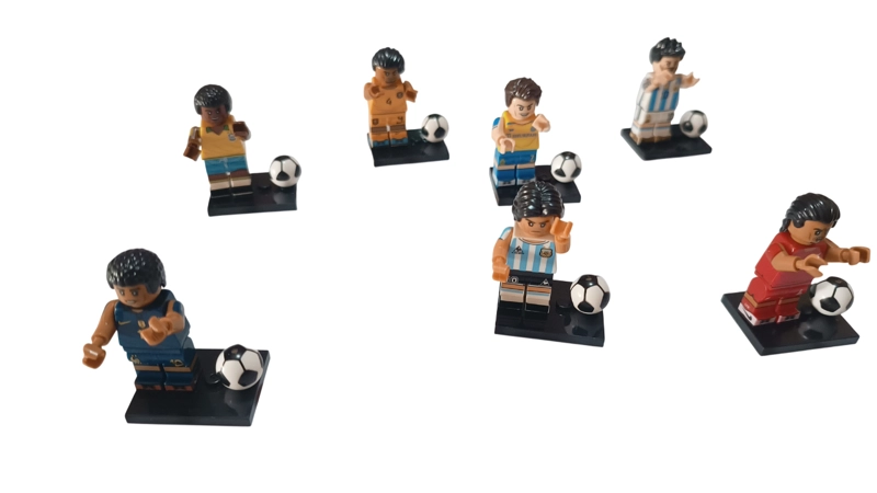 SET FIGURAS DEL FUTBOL PACK MESSI RONALDO PELE MARADONA BLOQUES - 5