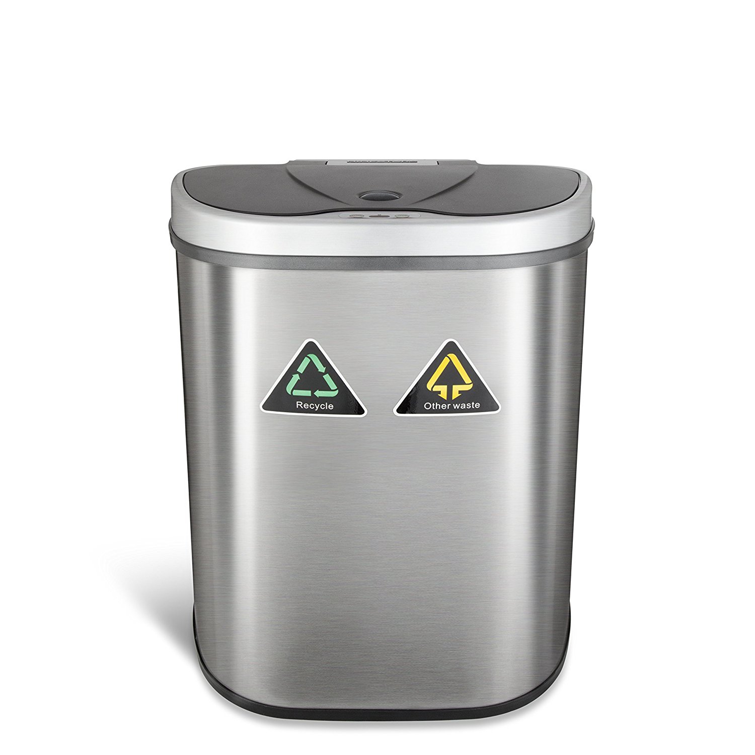 BASURERO NINE STARS AUTOMATICO PAPELERA INTELIGENTE SENSOR ECO RECICLAJE DOBLE 70L ACERO INOXIDABLE - 1
