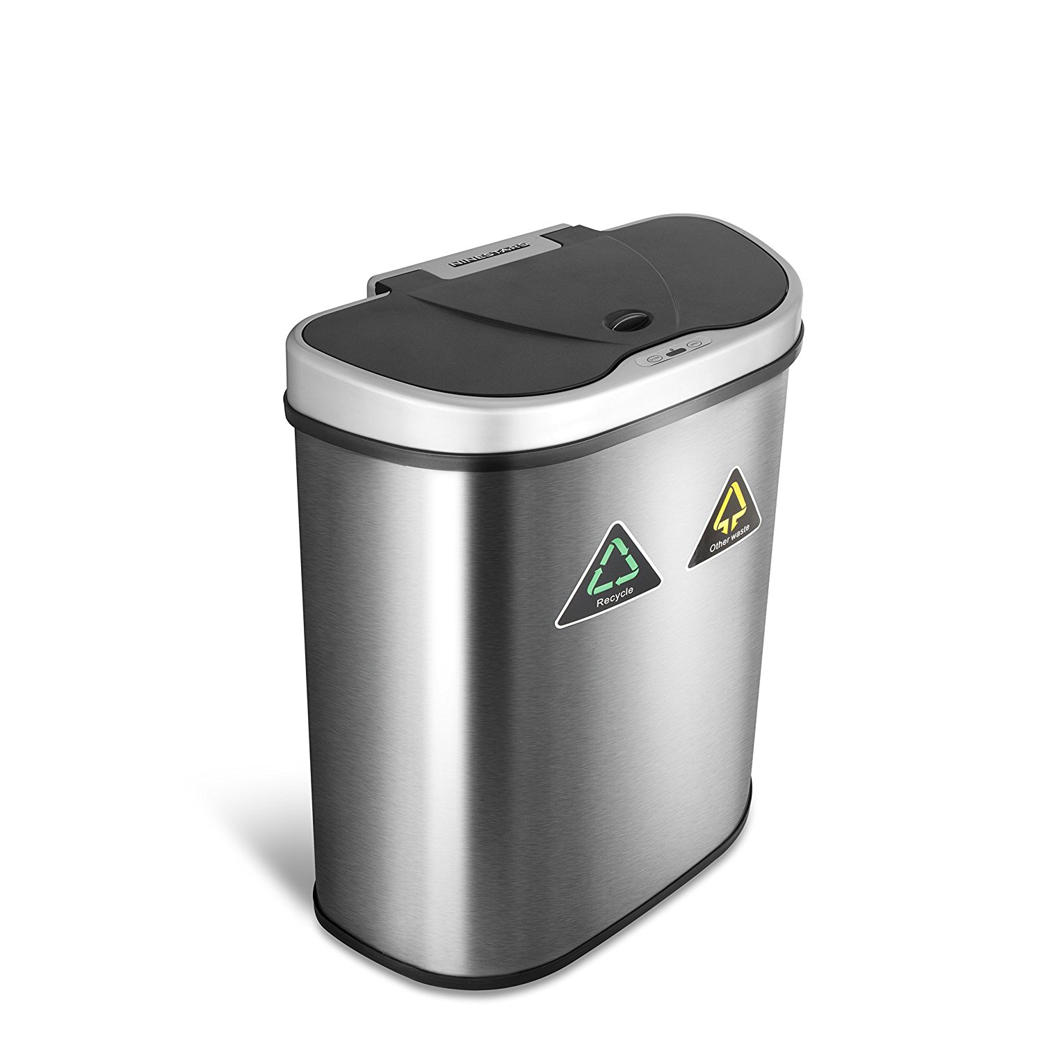 BASURERO NINE STARS AUTOMATICO PAPELERA INTELIGENTE SENSOR ECO RECICLAJE DOBLE 70L ACERO INOXIDABLE - 5