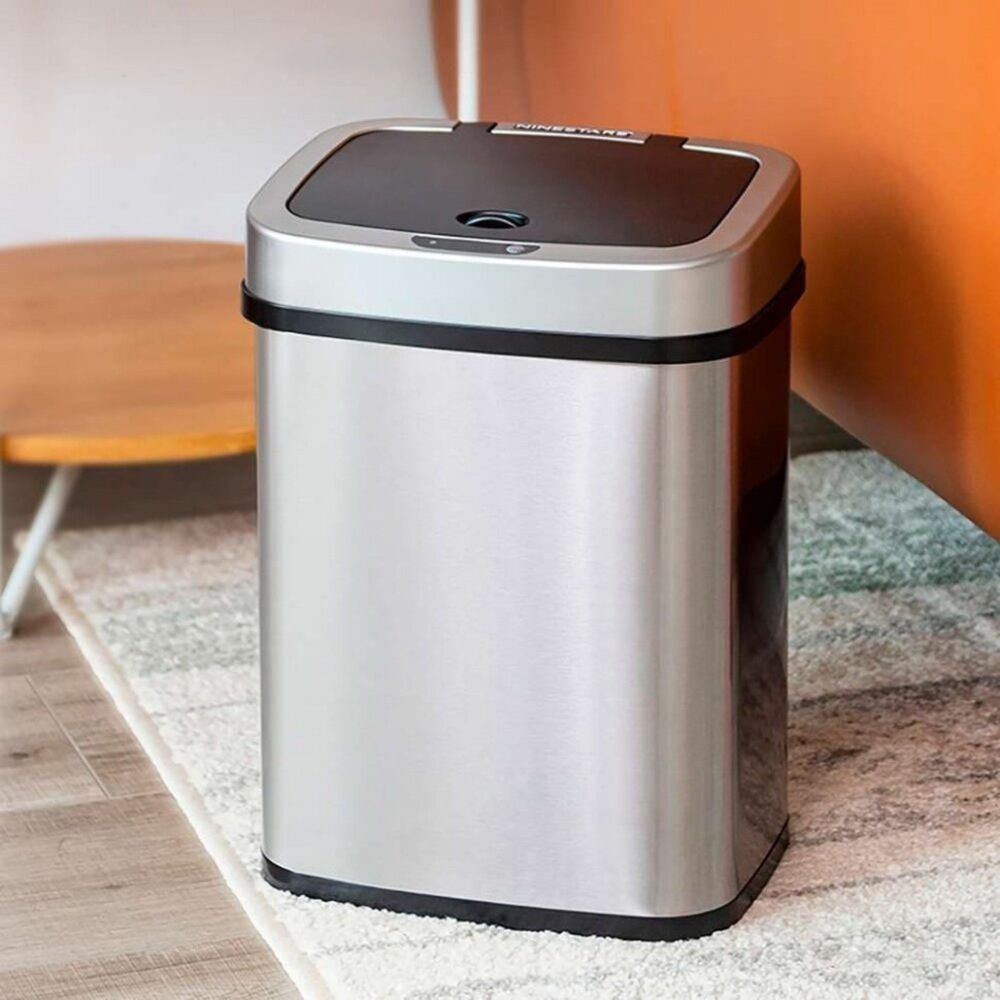 BASURERO NINE STARS AUTOMATICO PAPELERA INTELIGENTE SENSOR 15L ACERO INOXIDABLE - 3