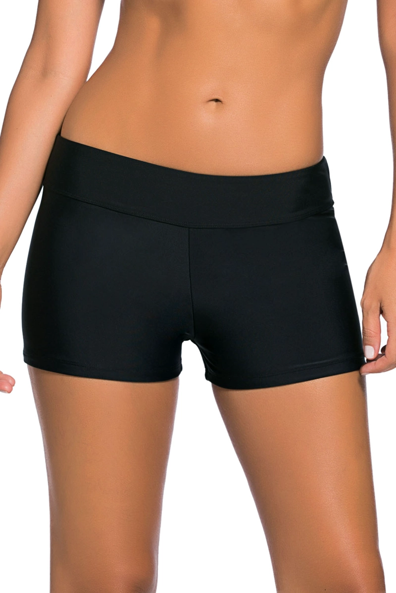 SHORT MUJER GLORIAHOON DE BAÑO HOT PANTS SEXY NEGRO - 1