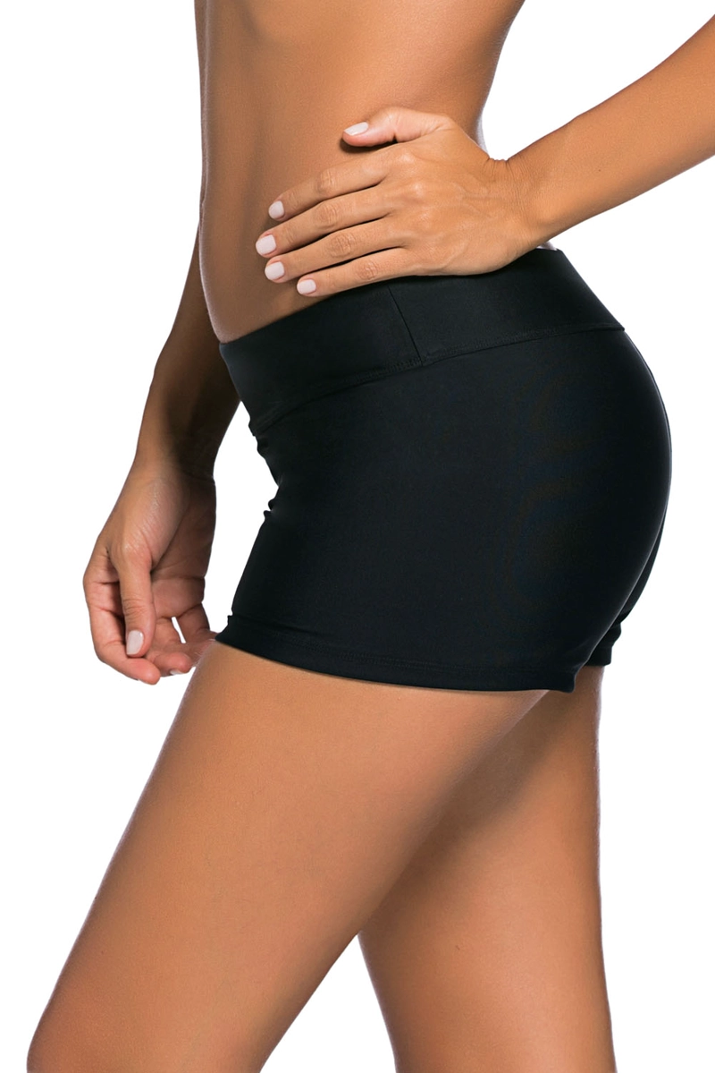 SHORT MUJER GLORIAHOON DE BAÑO HOT PANTS SEXY NEGRO - 2