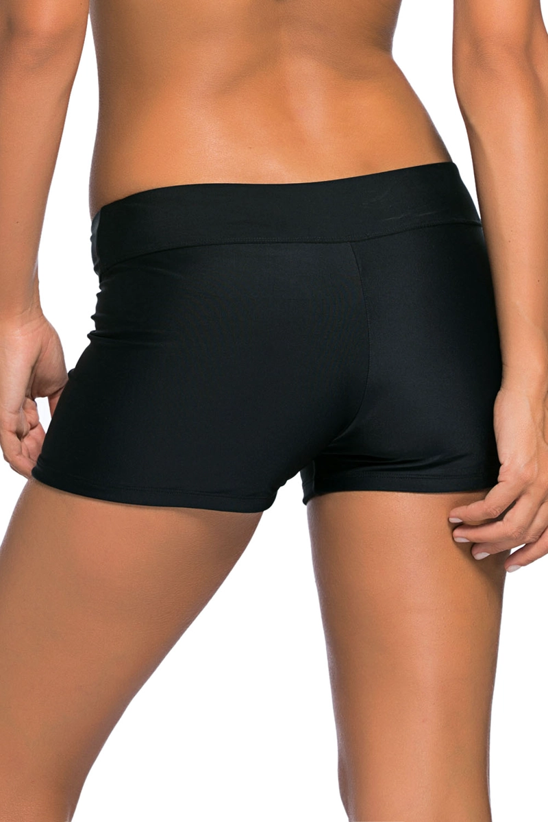 SHORT MUJER GLORIAHOON DE BAÑO HOT PANTS SEXY NEGRO - 4