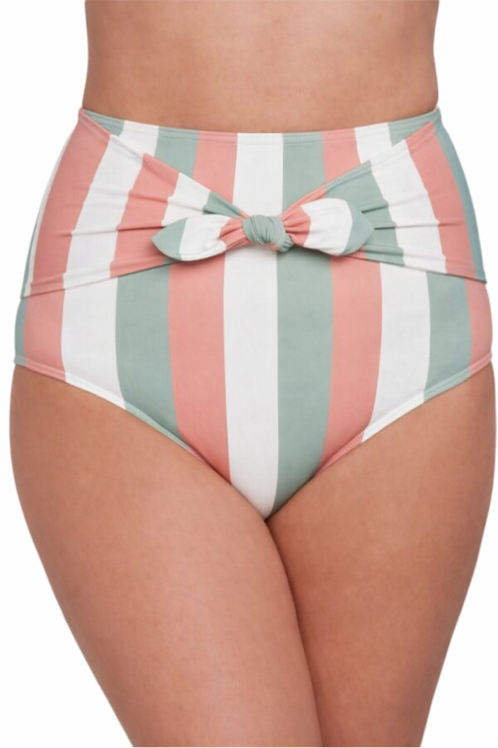 CALZON BOTTOM DE BAÑO TALLE ALTO CONTROL RAYAS GLORIAHOON - 1