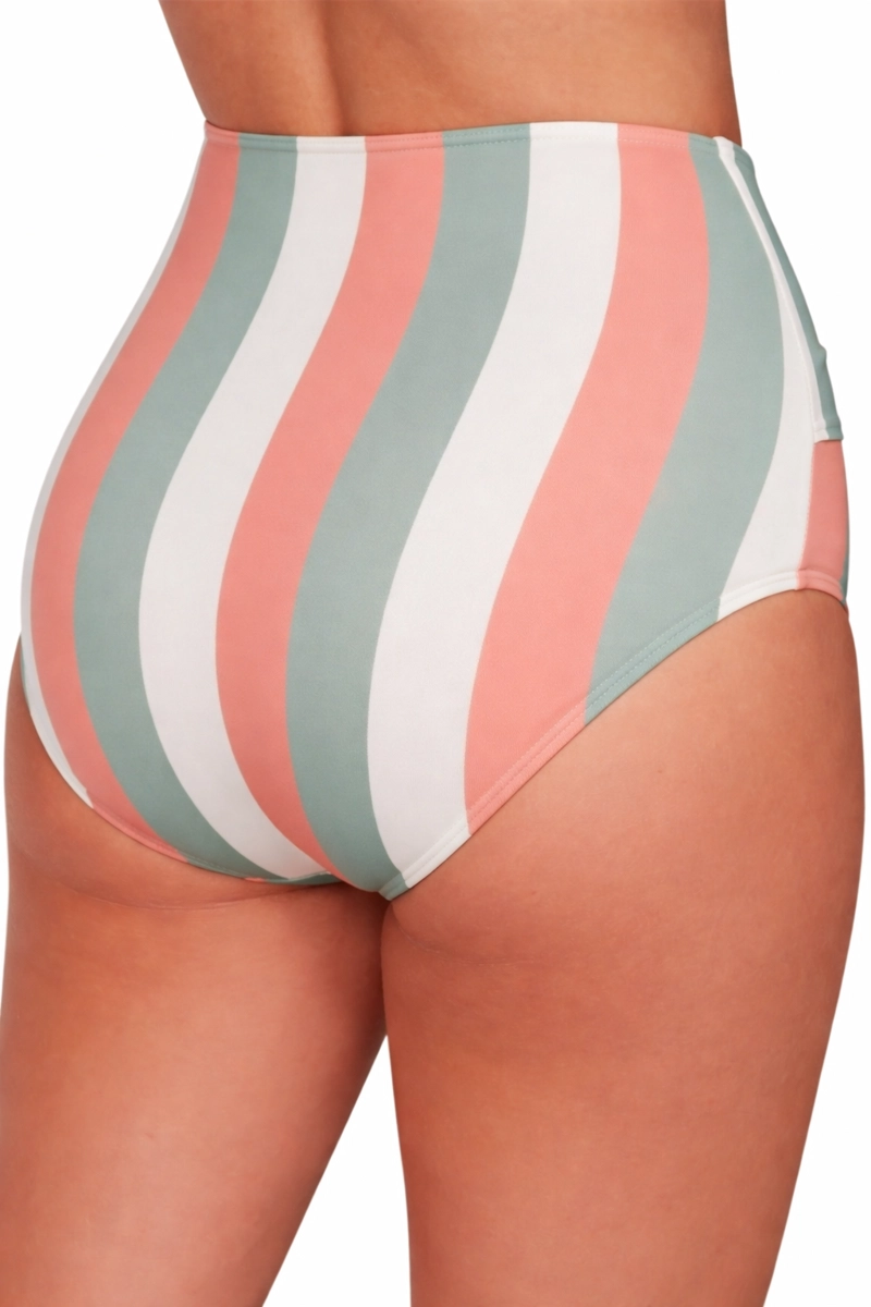 CALZON BOTTOM DE BAÑO TALLE ALTO CONTROL RAYAS GLORIAHOON - 2