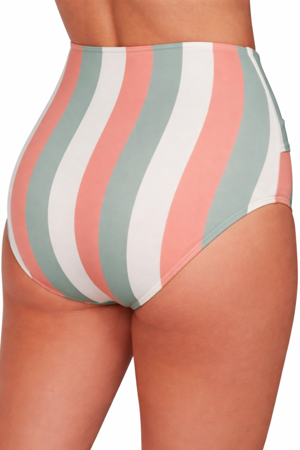 CALZON BOTTOM DE BAÑO TALLE ALTO CONTROL RAYAS GLORIAHOON - 2