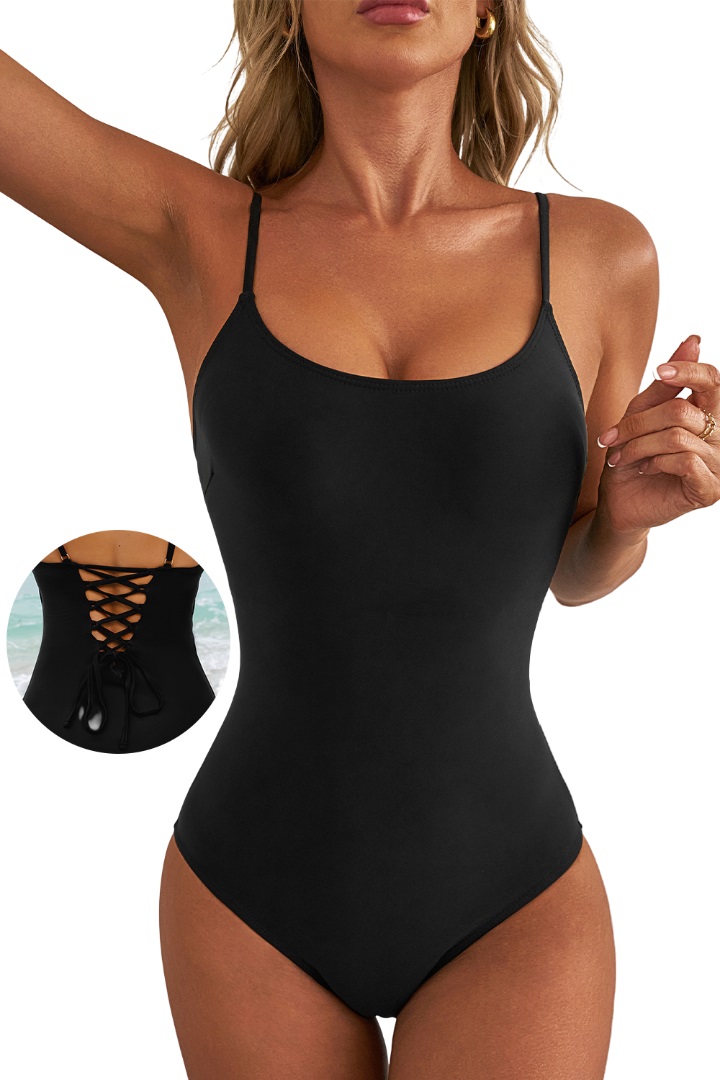 TRAJE DE BAÑO ESPALDA DESCUBIERTA ENTRELAZADA GLORIAHOON - 1