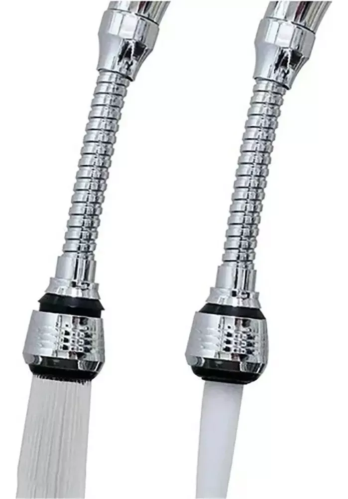 EXTENSION FLEXIBLE LLAVE AGUA 360 COCINA BAÑO COLOR PLATEADO - 4