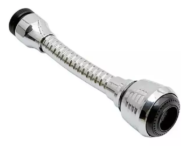 EXTENSION FLEXIBLE LLAVE AGUA 360 COCINA BAÑO COLOR PLATEADO - 5