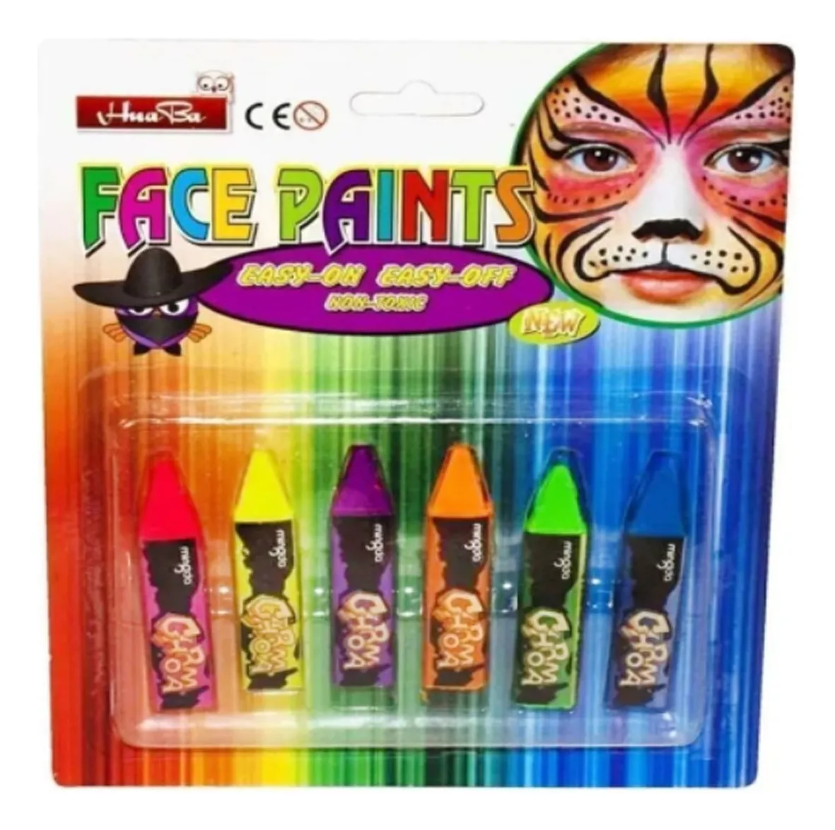 LÁPIZ PINTA CARITAS 6 COLORES PARA PINTAR CARA, CUERPO - 2