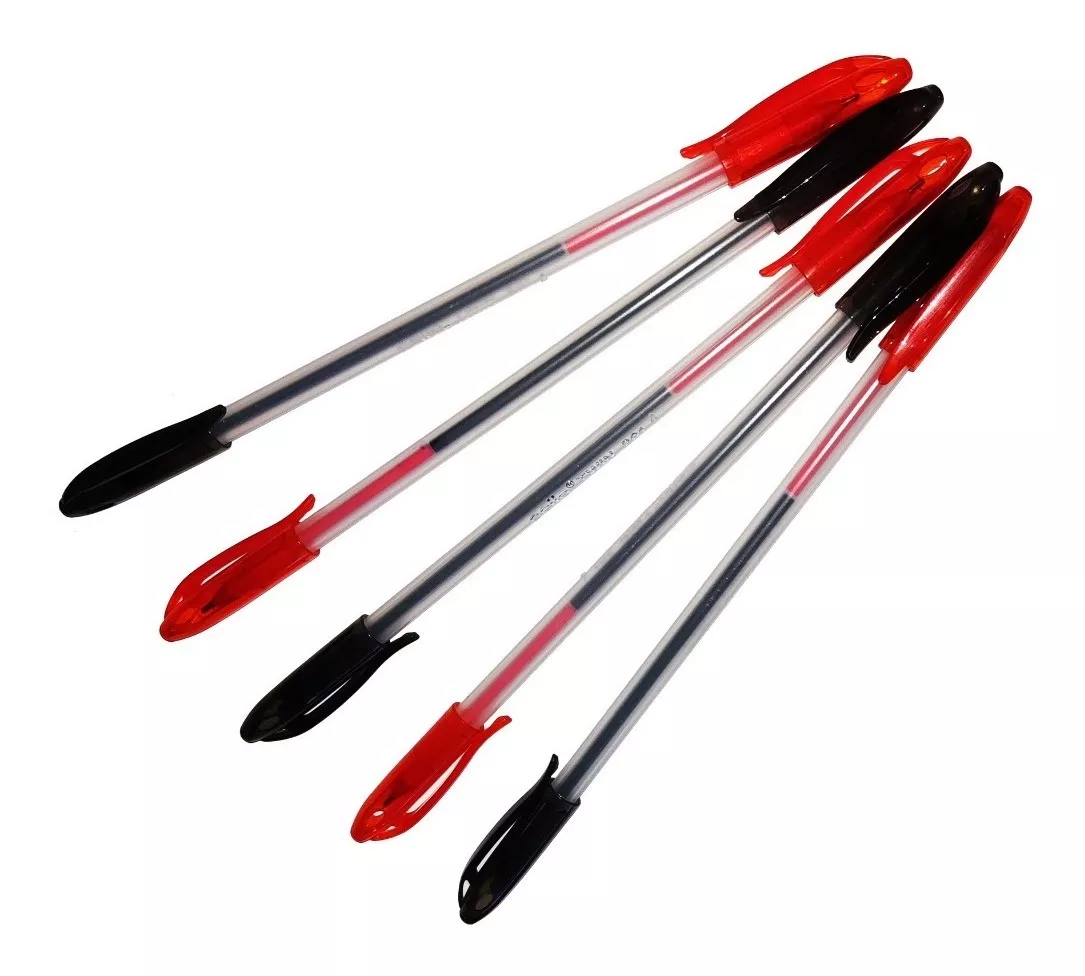 PACK 6 LÁPICES PASTA DÚO NEGRO ROJO TWIN DOBLE - 1