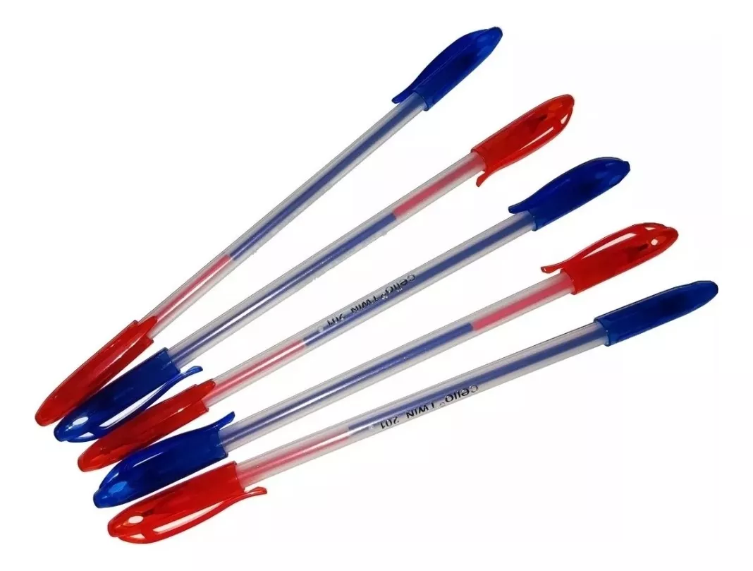 PACK 6 LÁPICES PASTA DÚO ROJO AZUL TWIN DOBLE - 1