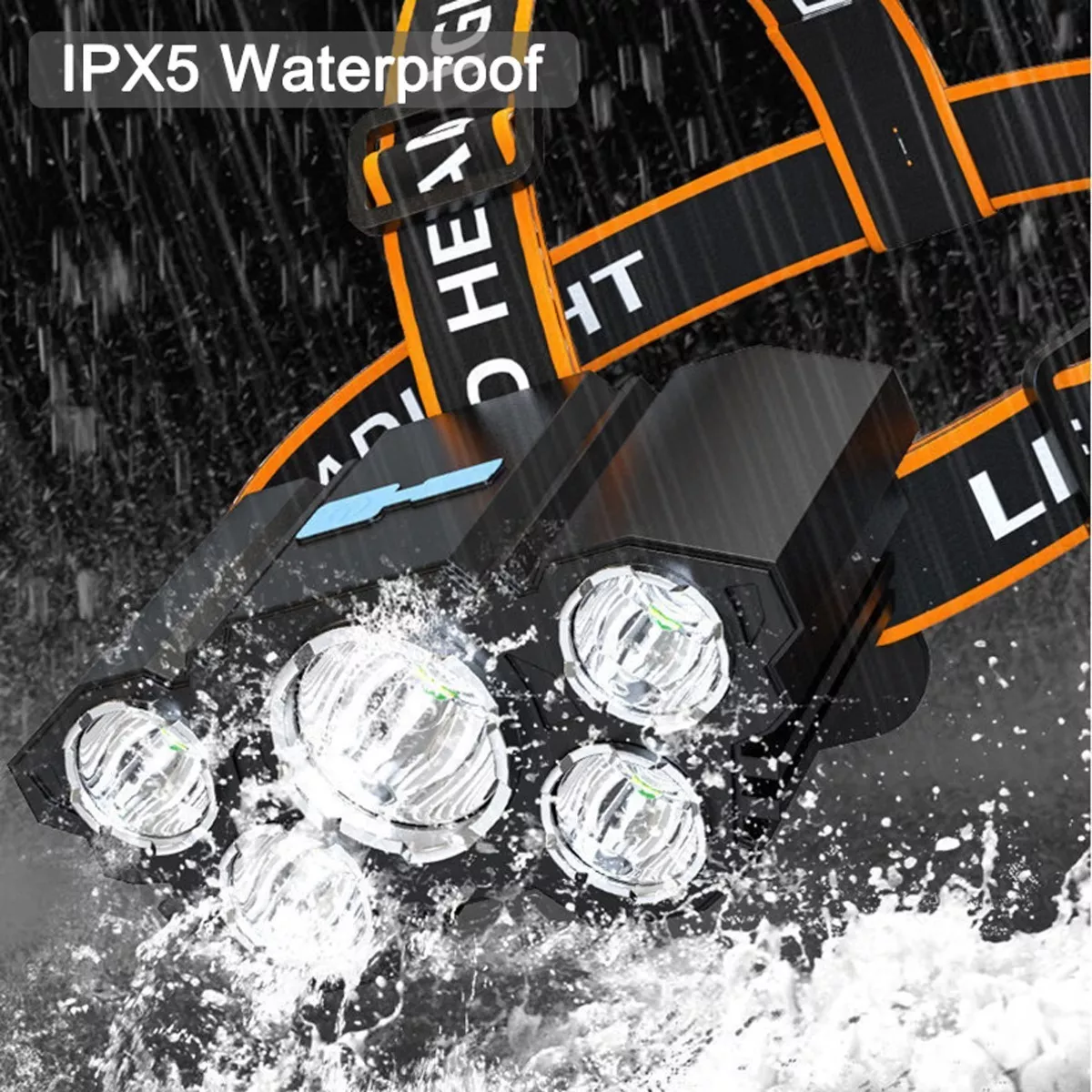 LED CINTILLO CABEZA 5 LUCES INCLINABLE WATERPROOF RECARGABLE - 4
