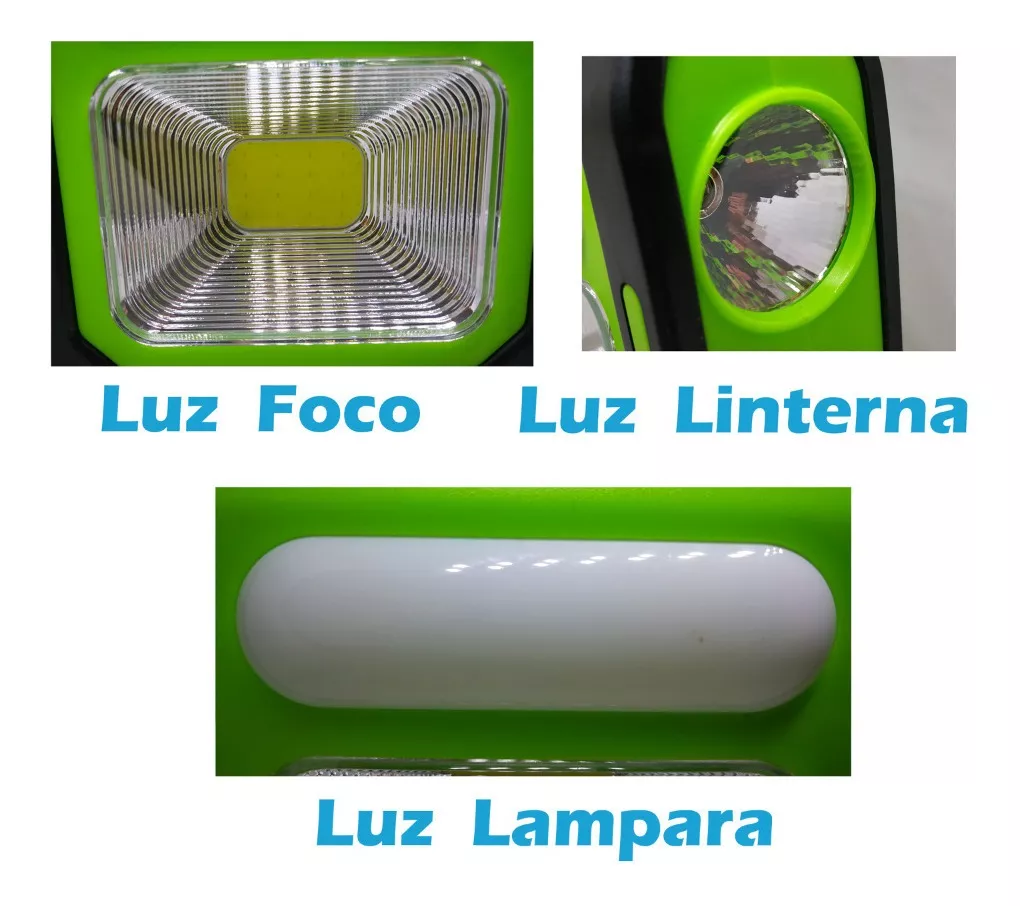 FOCO DE LUZ LED PORTABLE RECARGABLE SOLAR USB 3 EN 1 - 2