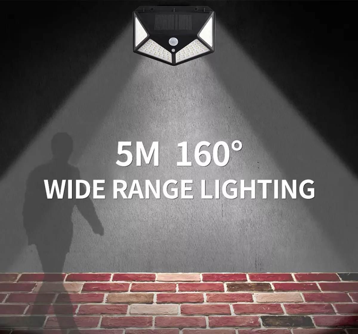 LUZ LED SOLAR PARED PATIO PASILLO SEN MOVIMIENTO RECARGABLE - 2
