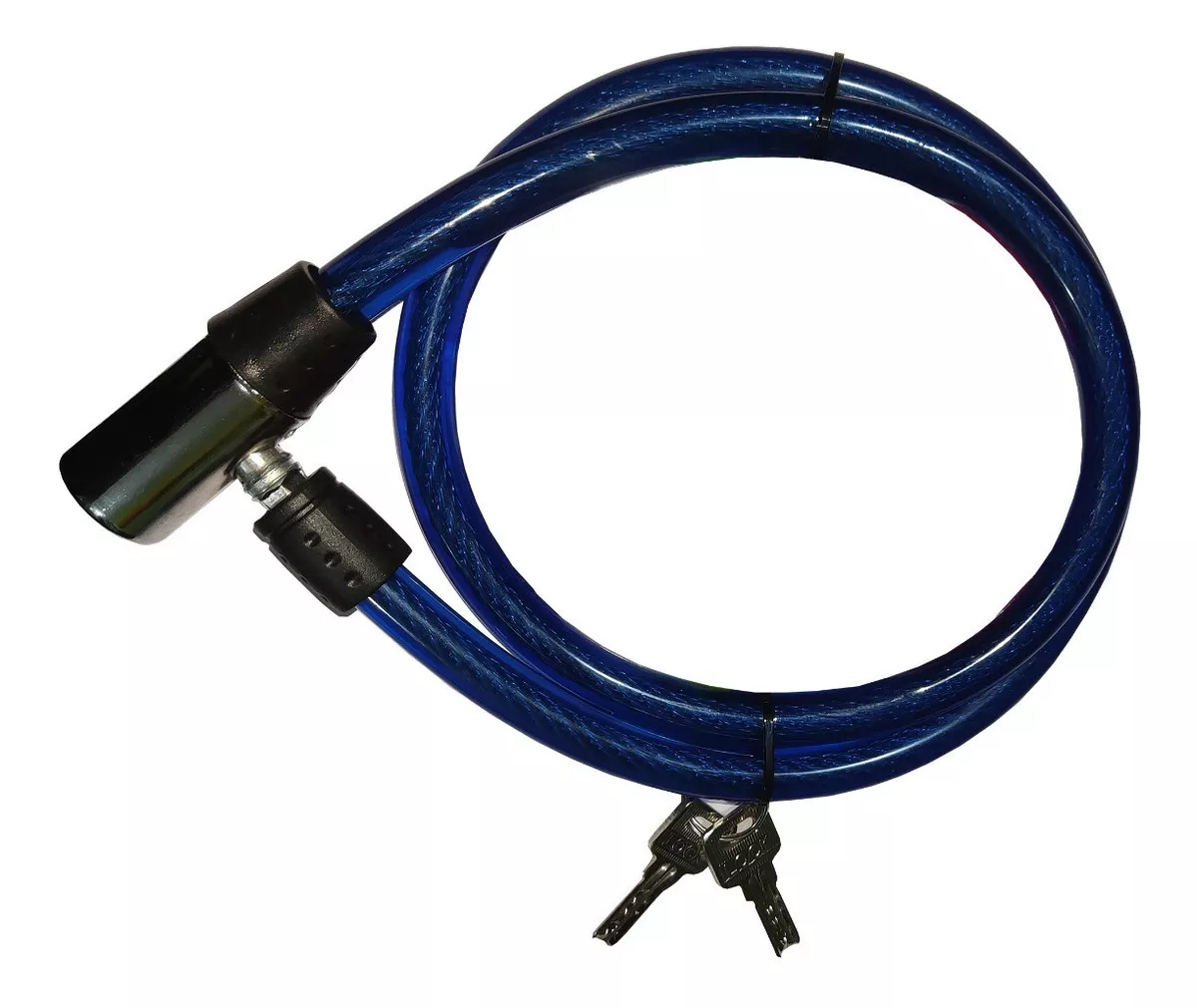 FLEXIBLE SEGURIDAD CANDADO RECUBIERTO 2 LLAVE BICICLETA MOTO - 2