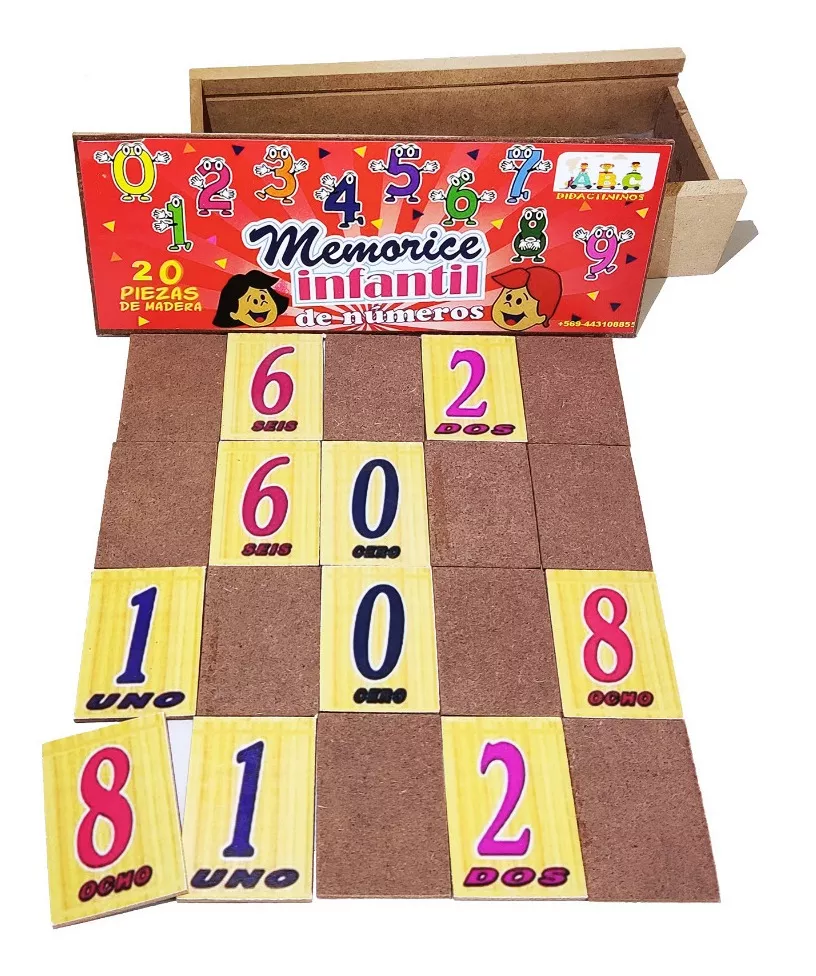 SET JUEGO MADERA MEMORICE INFANTIL VARIEDAD RODUCTO CHILENO - 1