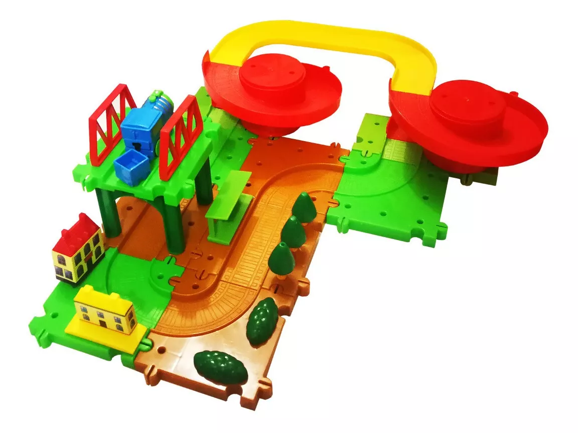 PISTA DE TREN ARMABLE Y DESARMABLE ESTILO PUZZLE + TRENCITO - 1