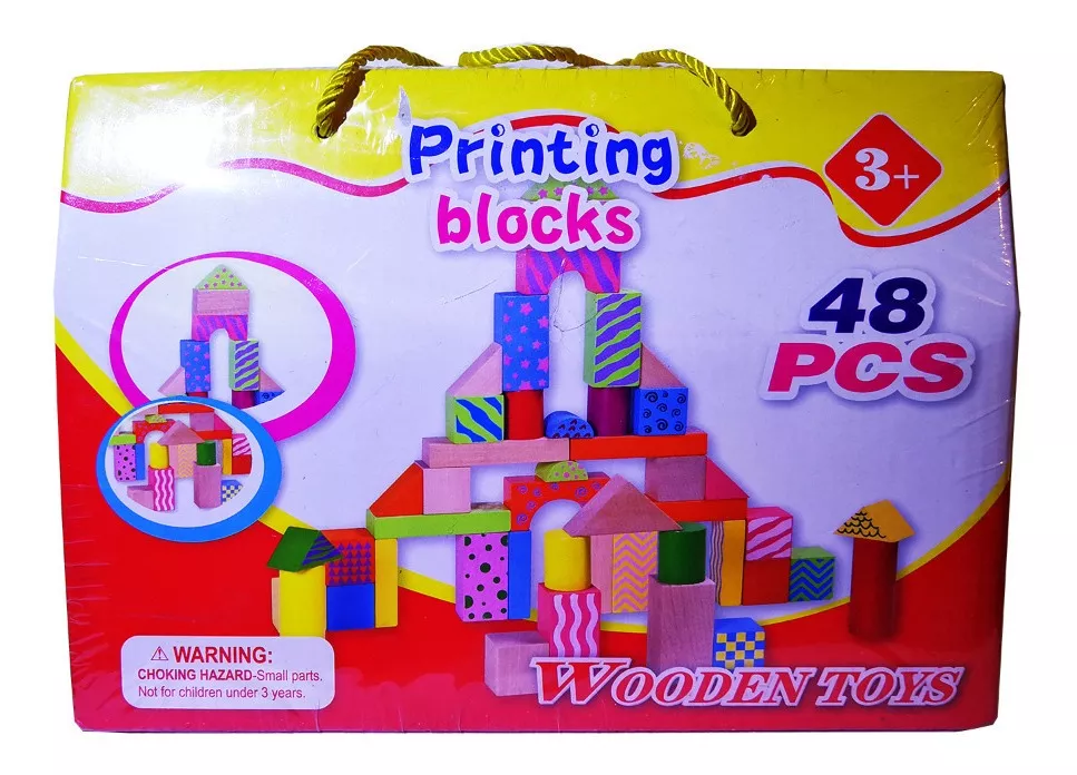 BLOQUES DE CONSTRUCCION DIDACTICO MADERA 48 PIEZAS - 1