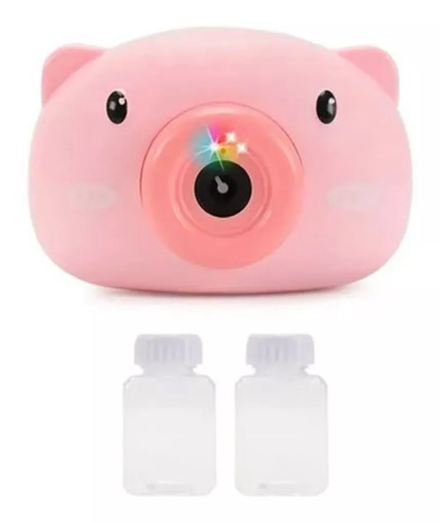 JUGUETE MÁQUINA CÁMARA LANZA BURBUJAS PARA NIÑOS CERDO - 3