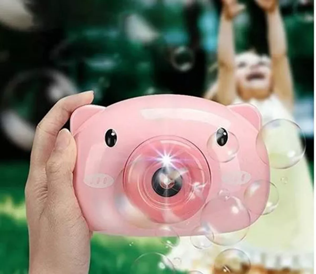 JUGUETE MÁQUINA CÁMARA LANZA BURBUJAS PARA NIÑOS CERDO - 4