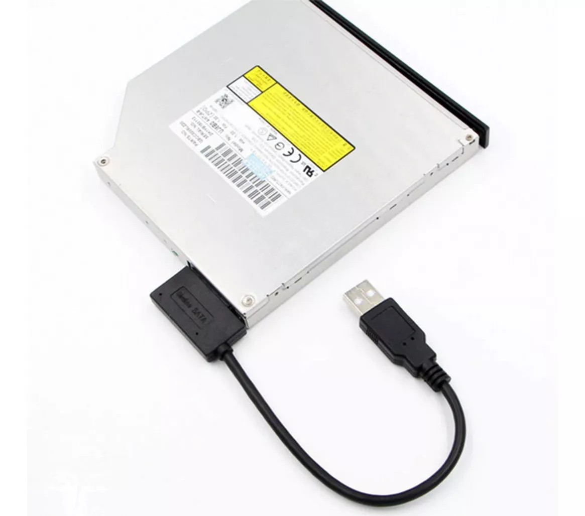 ADAPTADOR CABLE USB A MINI SATA LECTOR CD DVD 7+6 13 PINES - 2