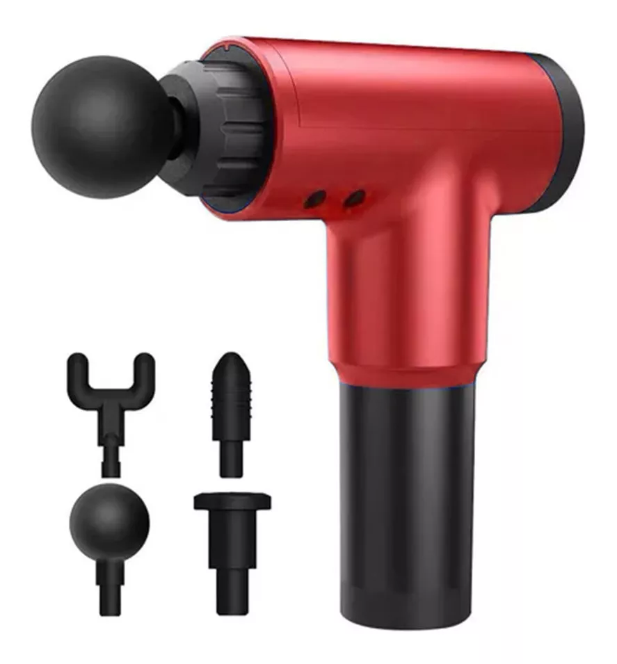 MASAJEADOR MUSCULAR FACIAL GUN INALAMBRICA 4 ACCESORIOS - 1