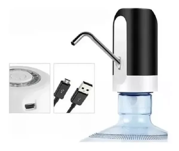 BOMBA DISPENSADOR AGUA ELECTRONICO RECARGABLE USB BOMBA COLOR BLANCO - 5