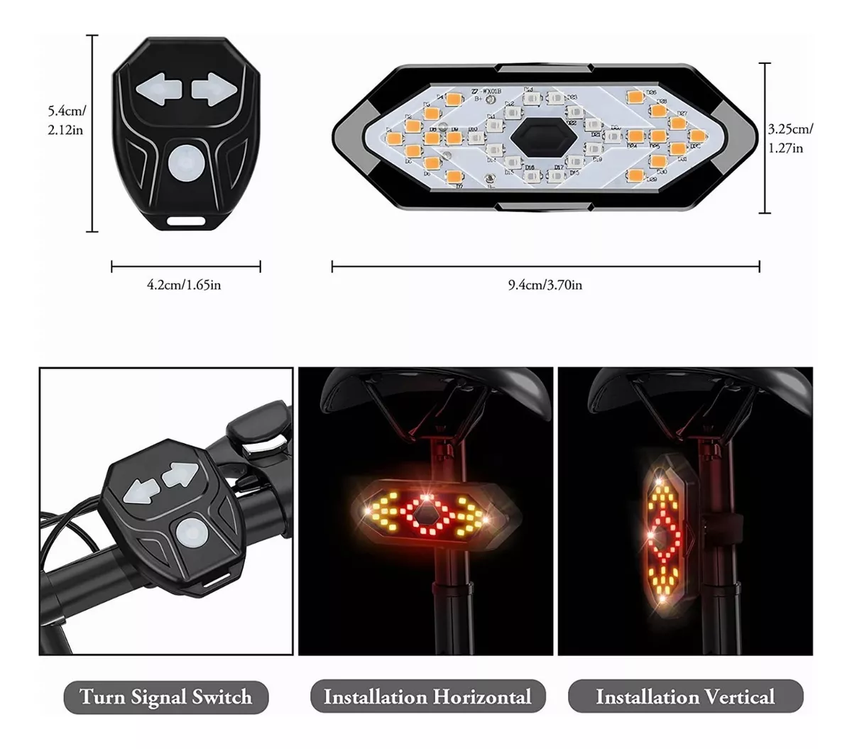 LUZ BICICLETA DELANTERA Y TRASERA RECARGABLE USB SEÑALIZADOR - 4