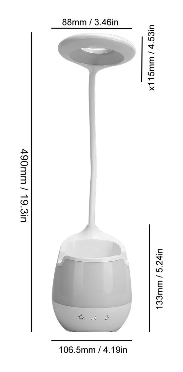LÁMPARA DE MESA LED TÁCTIL CON ALTAVOZ BLUETOOTH SOPORTE CEL - 5