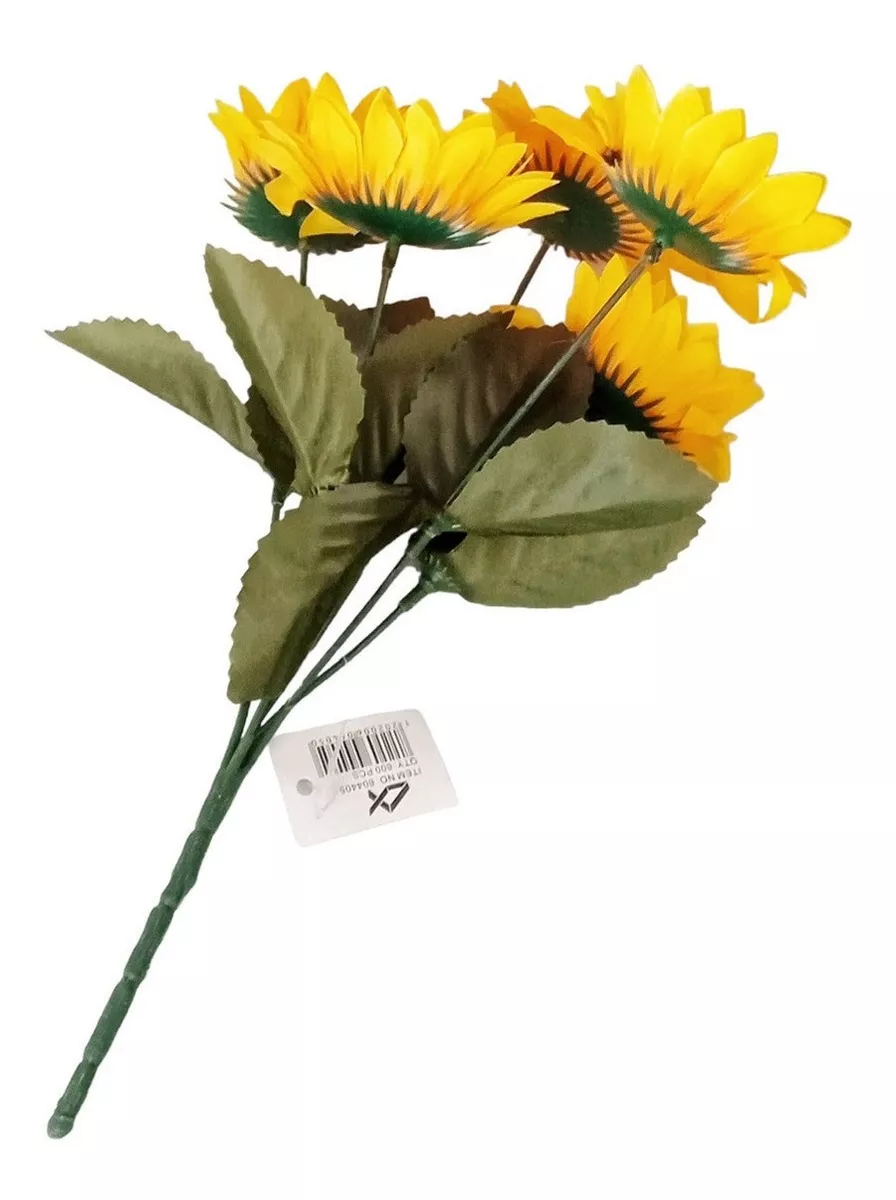 RAMO 5 GIRASOL FLOR 15CM DECORACION PLANTAS ARTIFICIALES - 4