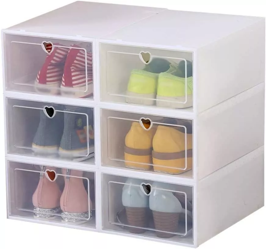 CAJONES ORGANIZADORES DE ZAPATO APILABLE PACK 6 UNIDADES - 1