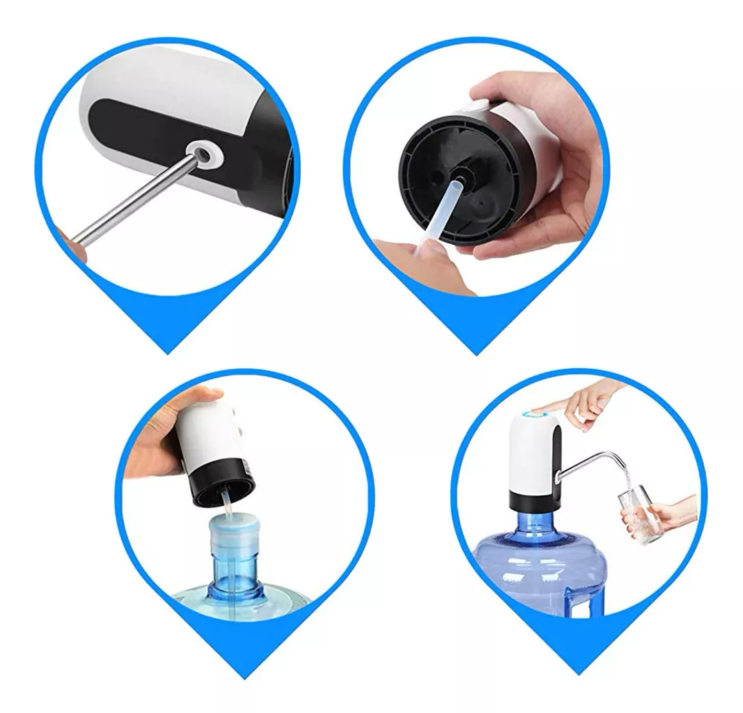 BOMBA DISPENSADOR RECARGABLE USB PARA BIDONES DE AGUA - 2