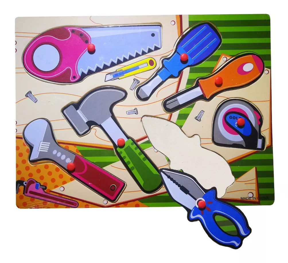 TABLERO DE ENCAJE FIGURAS HERRAMIENTAS DE MADERA - 1