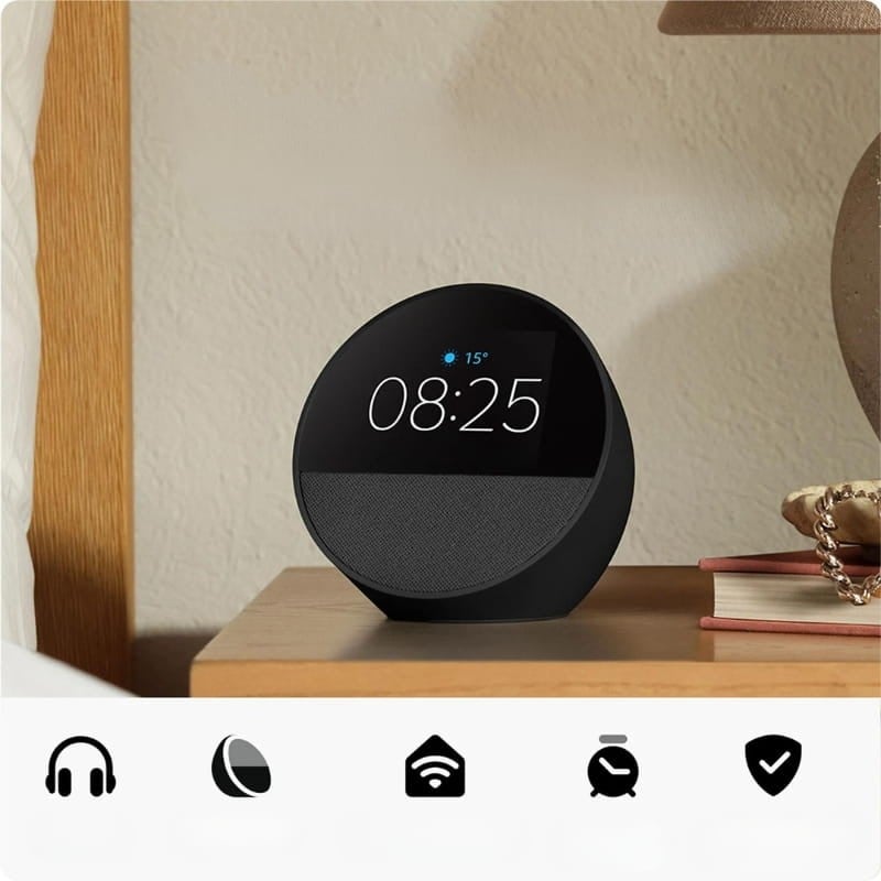 ALEXA ECHO SPOT AMAZON NEGRO - 3