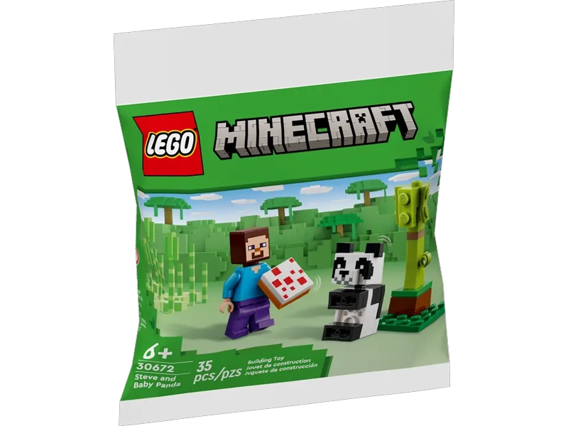 LEGO MINECRAFT STEVE Y PANDA BEBE  (30672) 35 PIEZAS - 2